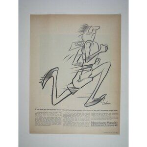 Massachusetts Mutual Life Insurance Co Vintage Print Ad Art Colson 1960s ADVERT